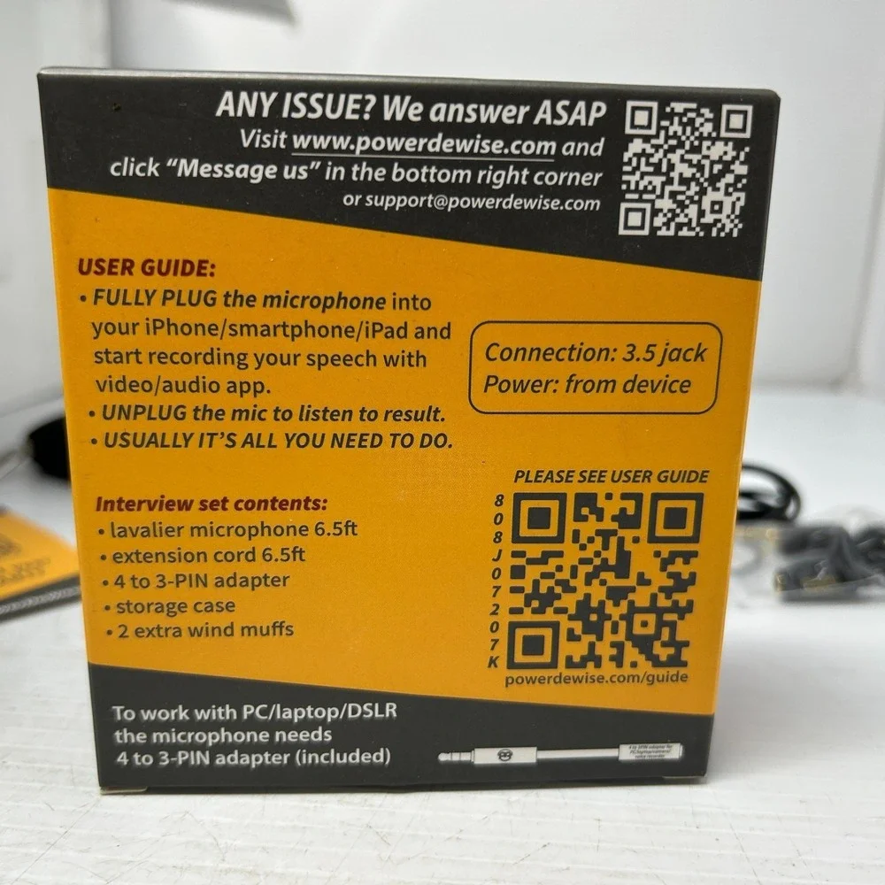 PowerDeWise Lavalier Lapel Microphone‎ 3.5mm Jack Starter Kit Lot of 36 Sealed